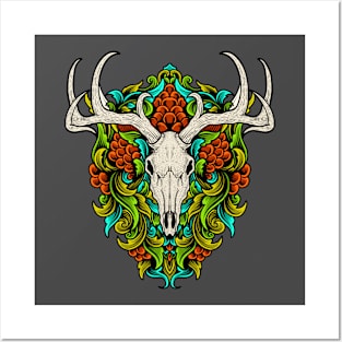 skeleton moose Posters and Art